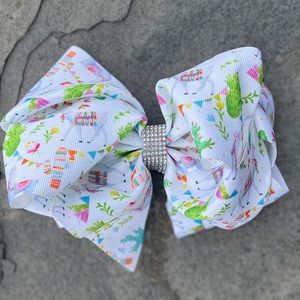 Girls 7” Hair Bow With Rhinestone Detail